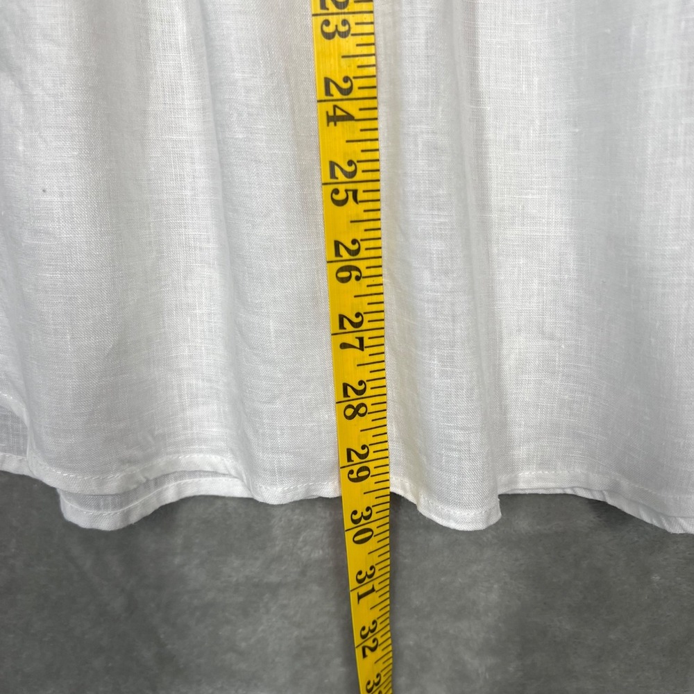Artisan NY 100% Linen Short Sleeve Shirt Women's M White Beach Lagenlook Capsule - Picture 9 of 9